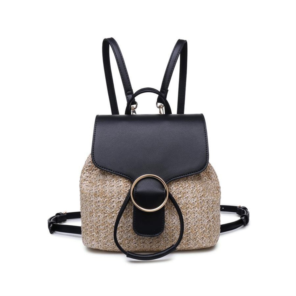 Vici Oahu Straw Vegan Leather Backpack